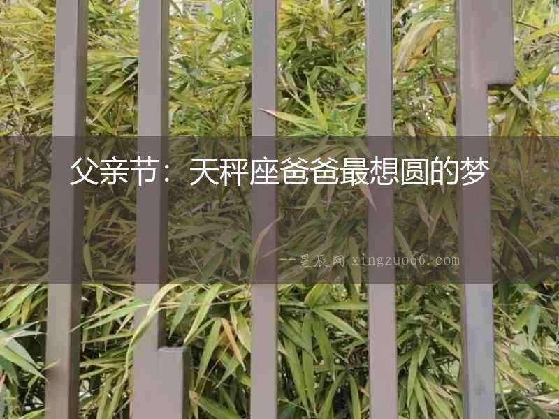 父親節(jié)：天秤座爸爸最想圓的夢