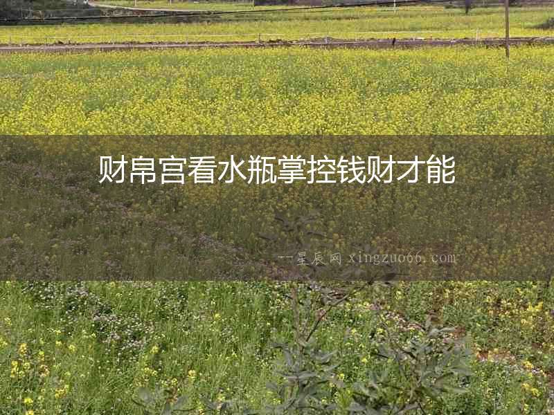 財(cái)帛宮看水瓶掌控錢(qián)財(cái)才能