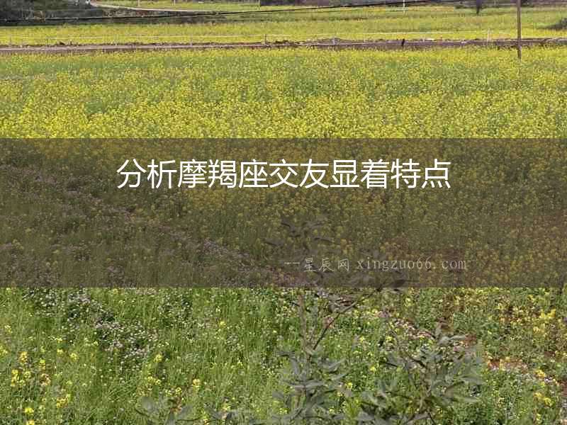 分析摩羯座交友顯著特點(diǎn)