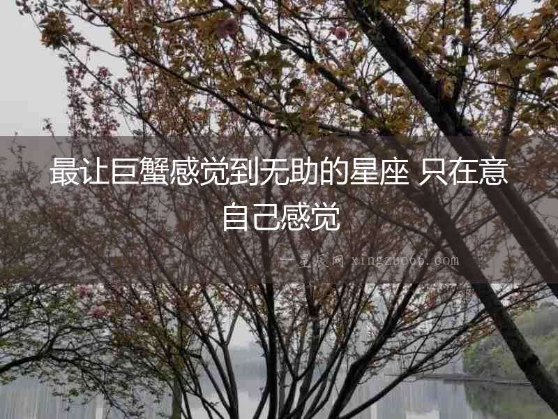 最讓巨蟹感覺(jué)到無(wú)助的星座 只在意自己感覺(jué)