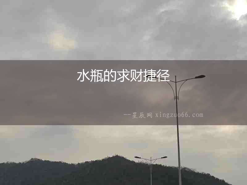 水瓶的求財(cái)捷徑