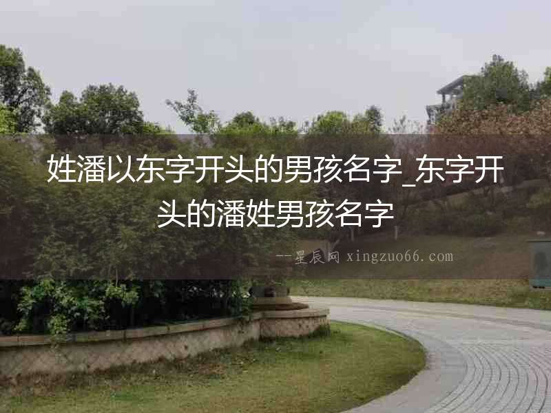 姓潘以東字開頭的男孩名字_東字開頭的潘姓男孩名字
