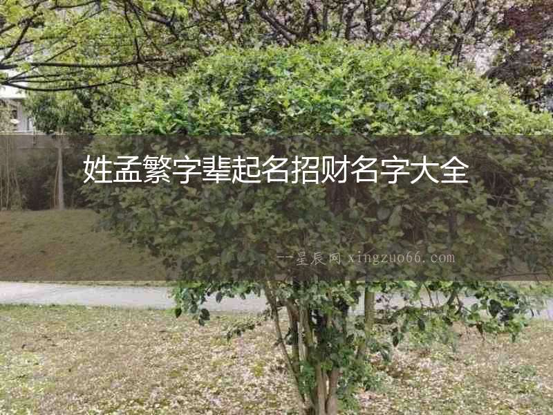姓孟繁字輩起名招財(cái)名字大全