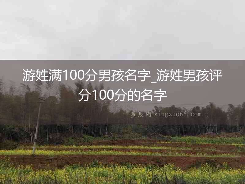 游姓滿(mǎn)100分男孩名字_游姓男孩評(píng)分100分的名字