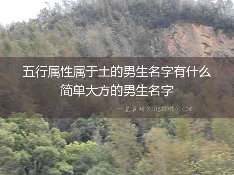 五行屬性屬于土的男生名字有什么簡單大方的男生名字