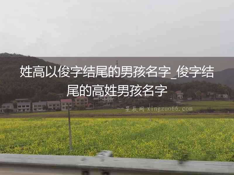 姓高以俊字結(jié)尾的男孩名字_俊字結(jié)尾的高姓男孩名字