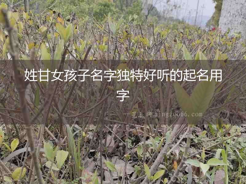 姓甘女孩子名字獨特好聽的起名用字