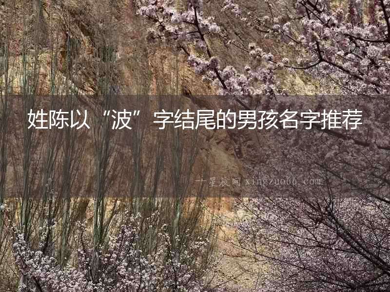 姓陳以“波”字結尾的男孩名字推薦
