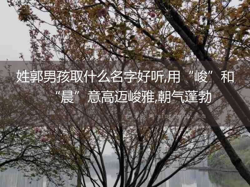 姓郭男孩取什么名字好聽(tīng),用“峻”和“晨”意高邁峻雅,朝氣蓬勃