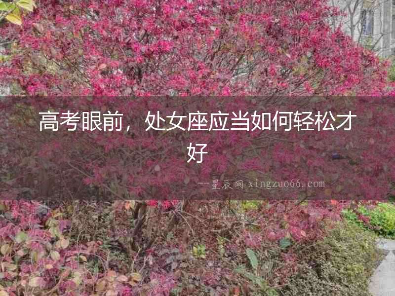 高考眼前，處女座應當如何輕松才好