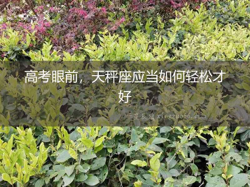 高考眼前，天秤座應當如何輕松才好