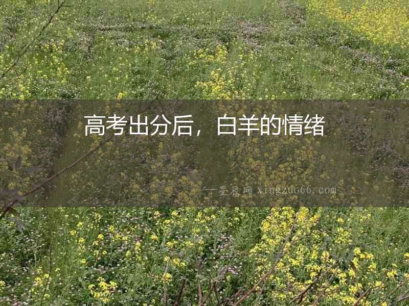 高考出分后，白羊的情緒