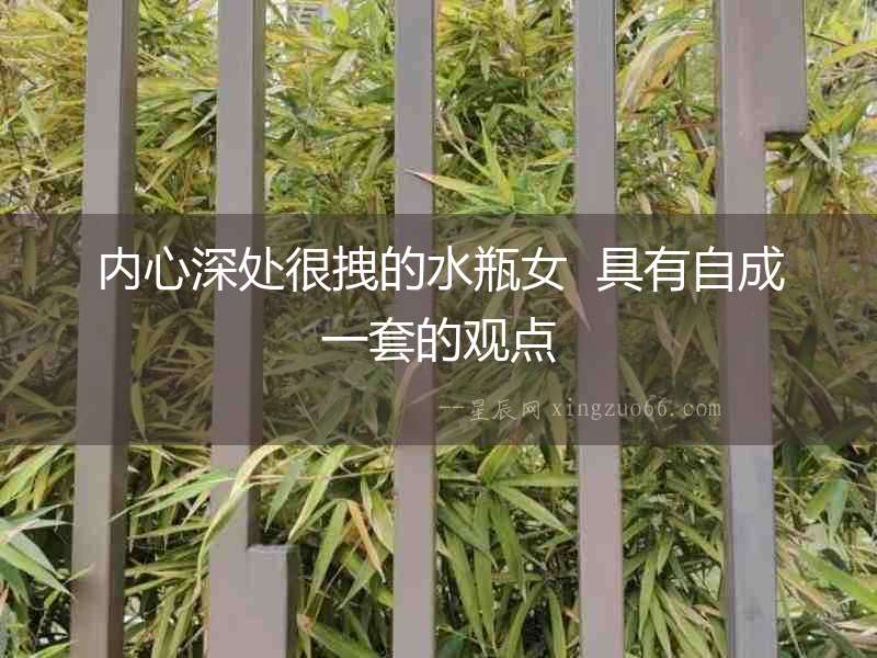 內(nèi)心深處很拽的水瓶女  具有自成一套的觀點(diǎn)