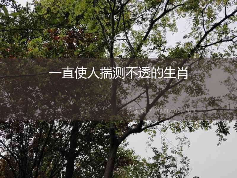 一直使人揣測不透的生肖 一直使人揣測不透的生肖