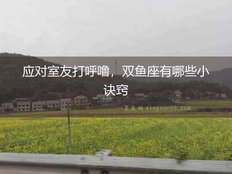 應對室友打呼嚕，雙魚座有哪些小訣竅