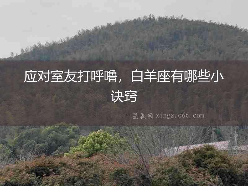 應(yīng)對室友打呼嚕，白羊座有哪些小訣竅