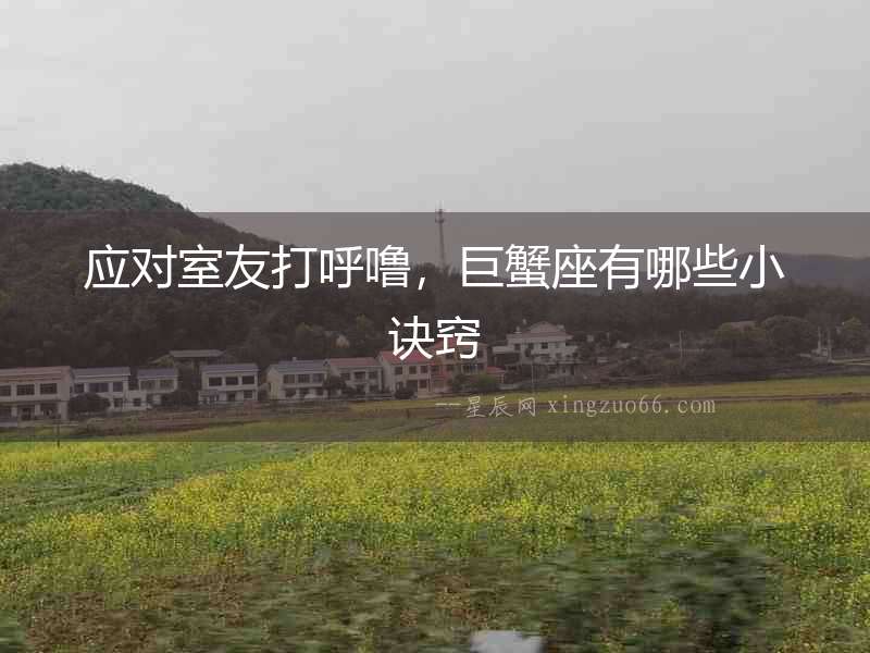應對室友打呼嚕，巨蟹座有哪些小訣竅