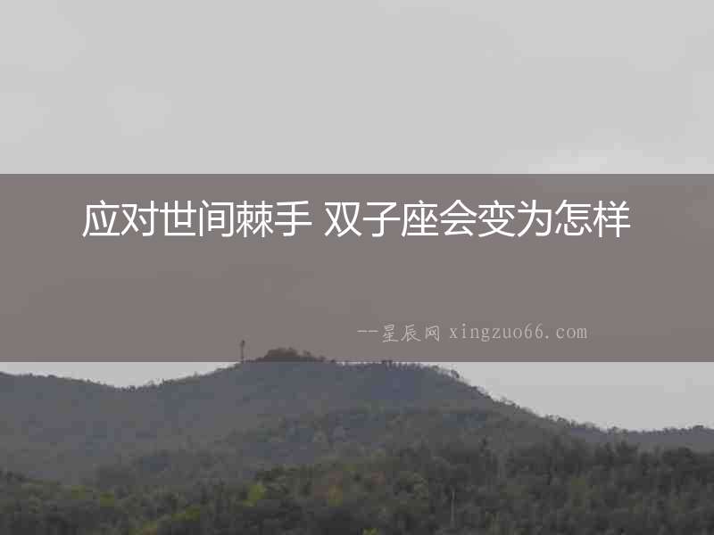 應(yīng)對(duì)世間棘手 雙子座會(huì)變?yōu)樵鯓? alt=