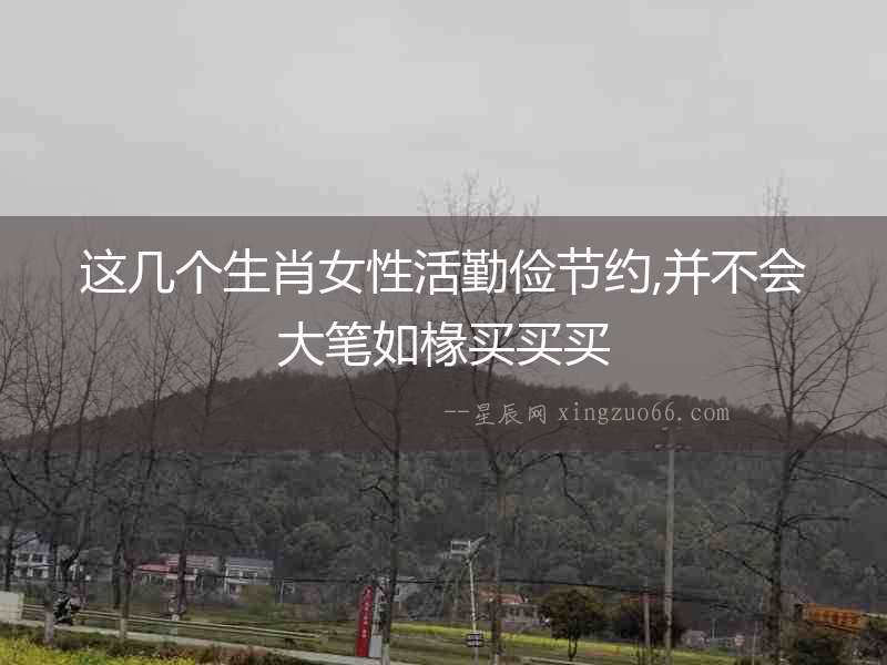 這幾個(gè)生肖女性活勤儉節(jié)約,并不會(huì)大筆如椽買買買