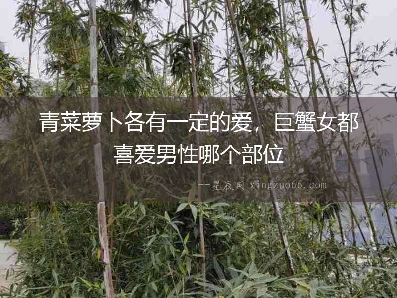 青菜蘿卜各有一定的愛，巨蟹女都喜愛男性哪個部位