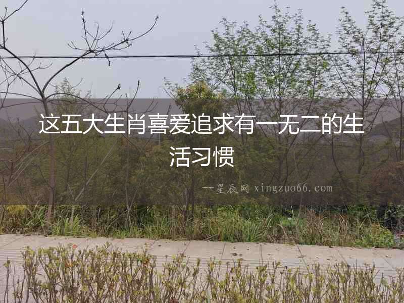 這五大生肖喜愛追求有一無二的生活習慣
