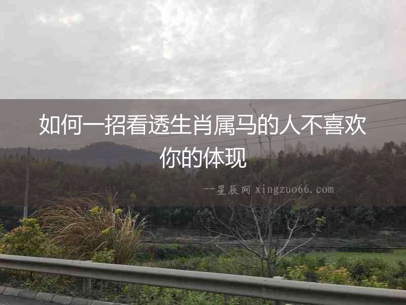 如何一招看透生肖屬馬的人不喜歡你的體現(xiàn)