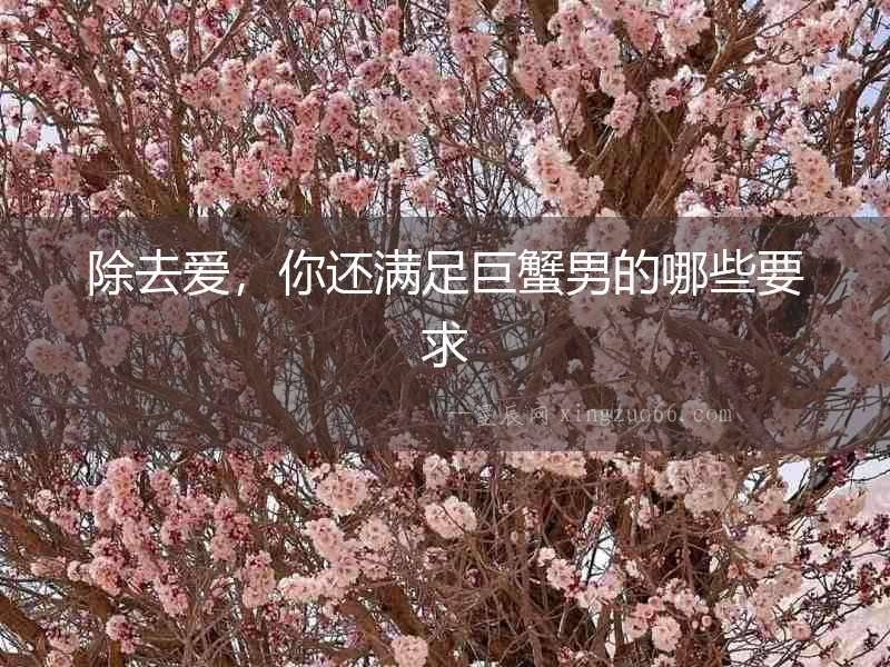 除去愛，你還滿足巨蟹男的哪些要求