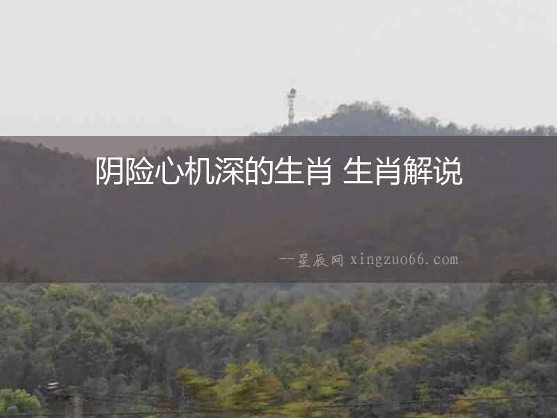 陰險(xiǎn)心機(jī)深的生肖 生肖解說