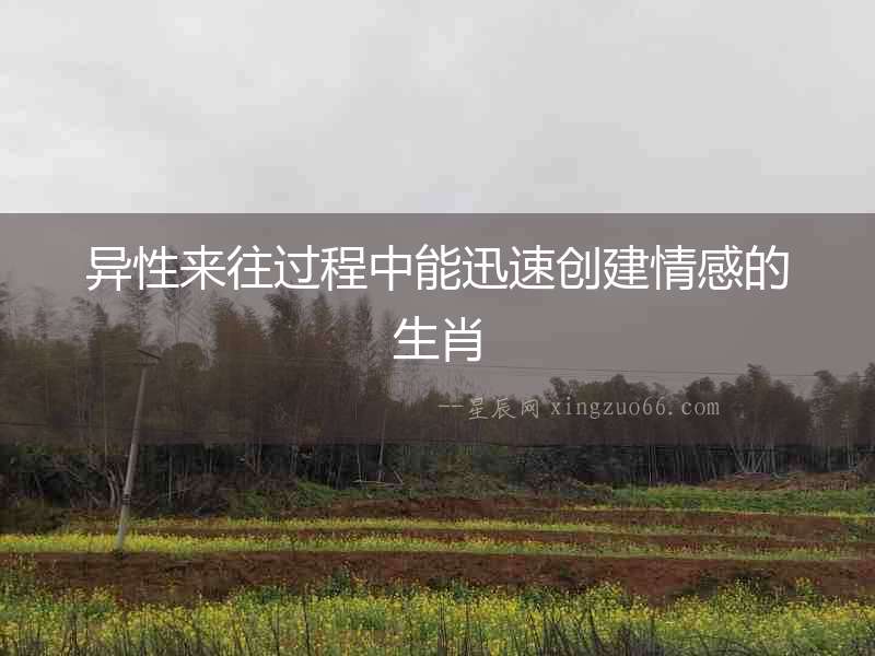 異性來往過程中能迅速創建情感的生肖