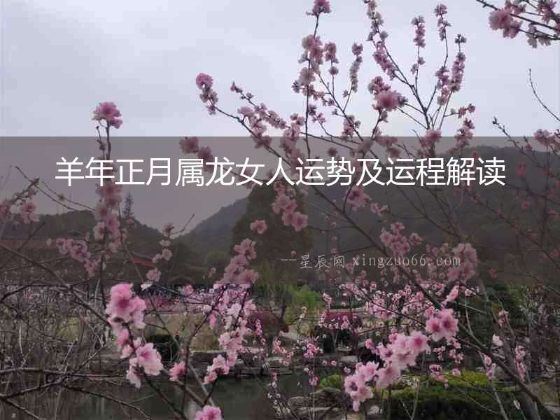 羊年正月屬龍女人運勢及運程解讀