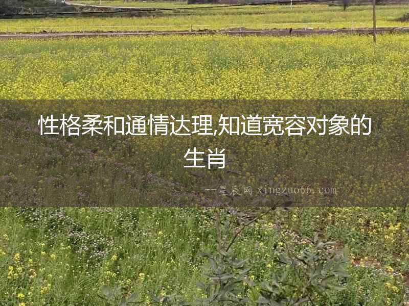 性格柔和通情達理,知道寬容對象的生肖