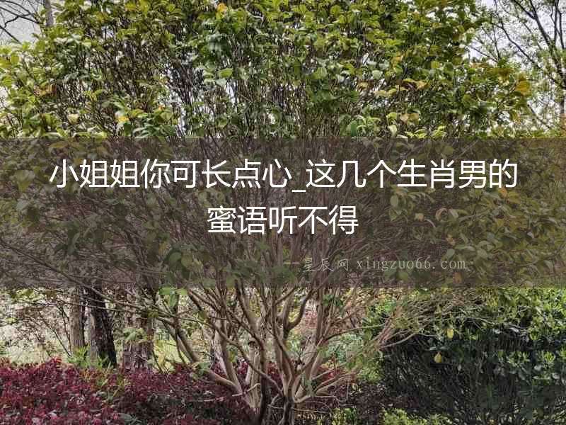 小姐姐你可長(zhǎng)點(diǎn)心_這幾個(gè)生肖男的蜜語(yǔ)聽不得