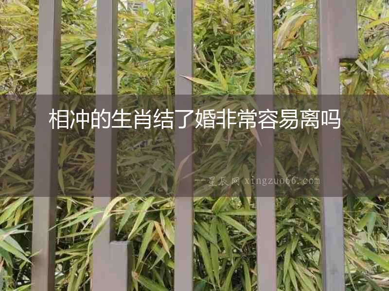 相沖的生肖結(jié)了婚非常容易離嗎