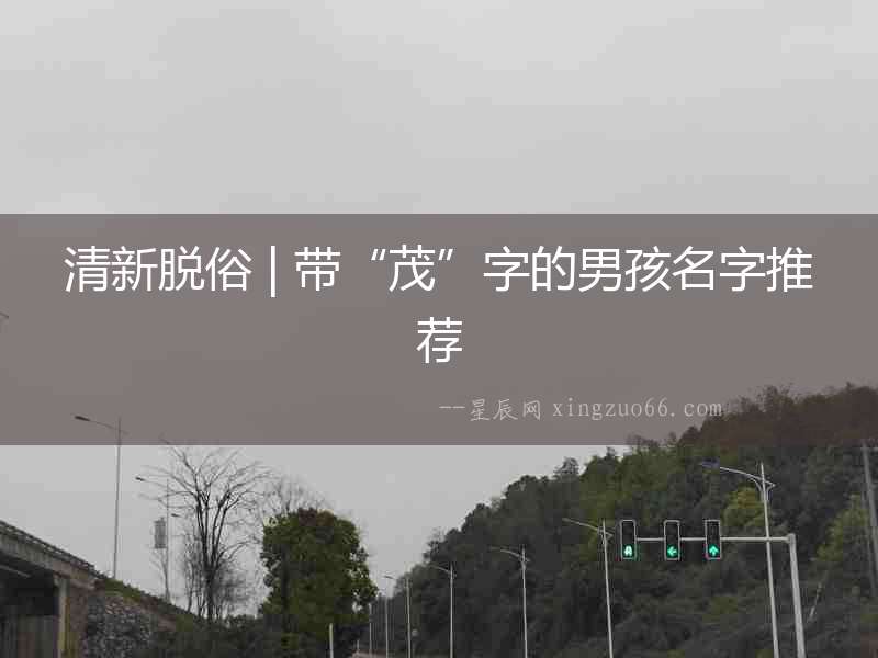 清新脫俗 | 帶“茂”字的男孩名字推薦
