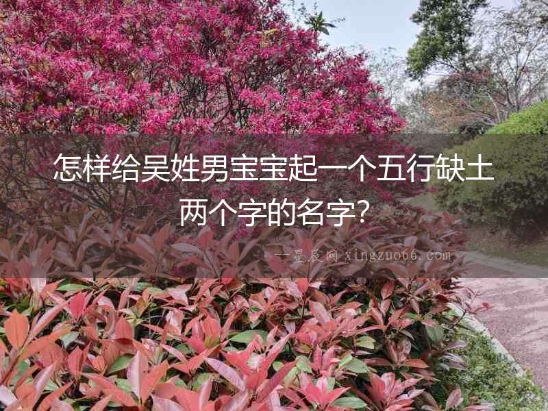 怎樣給吳姓男寶寶起一個五行缺土兩個字的名字？