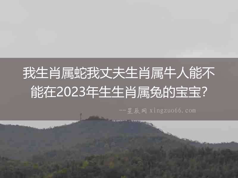 我生肖屬蛇我丈夫生肖屬牛人能不能在2023年生生肖屬兔的寶寶？