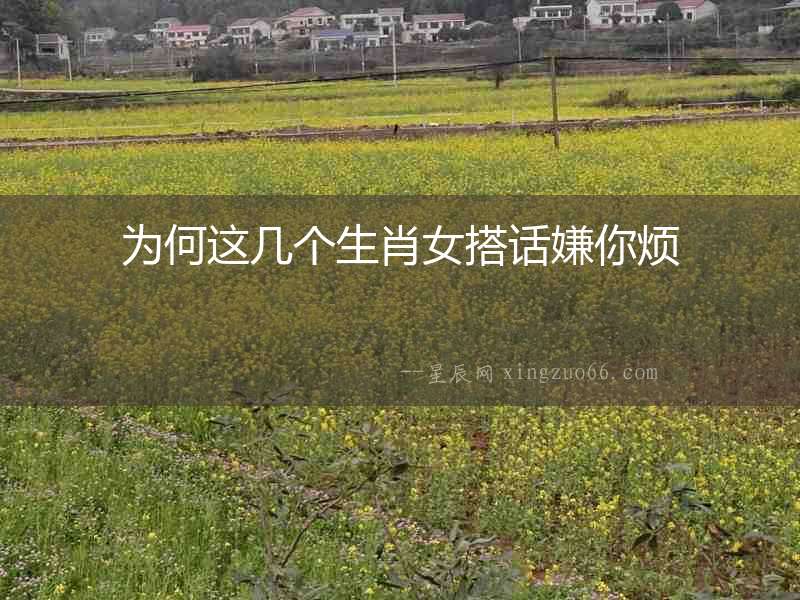 為何這幾個(gè)生肖女搭話嫌你煩