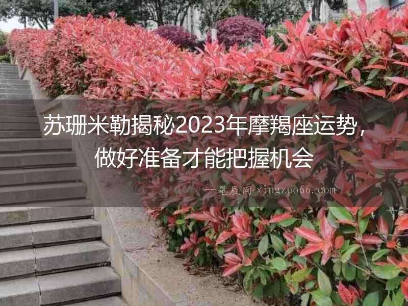 蘇珊米勒揭秘2023年摩羯座運勢，做好準備才能把握機會
