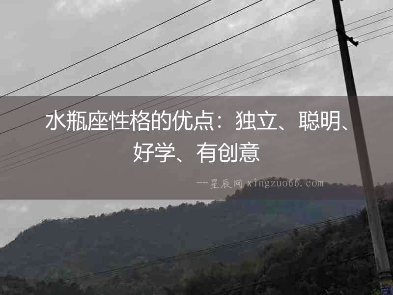 水瓶座性格的優點：獨立、聰明、好學、有創意