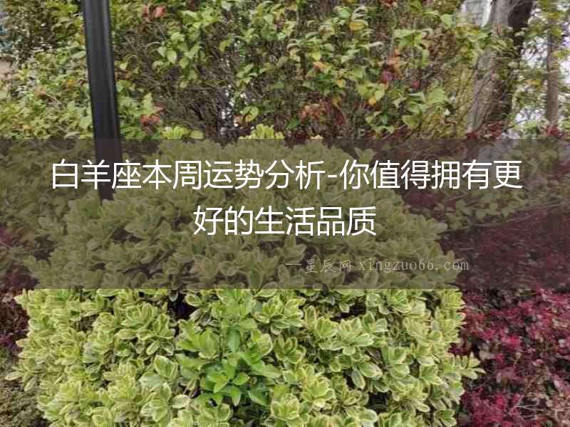 白羊座本周運(yùn)勢(shì)分析-你值得擁有更好的生活品質(zhì)