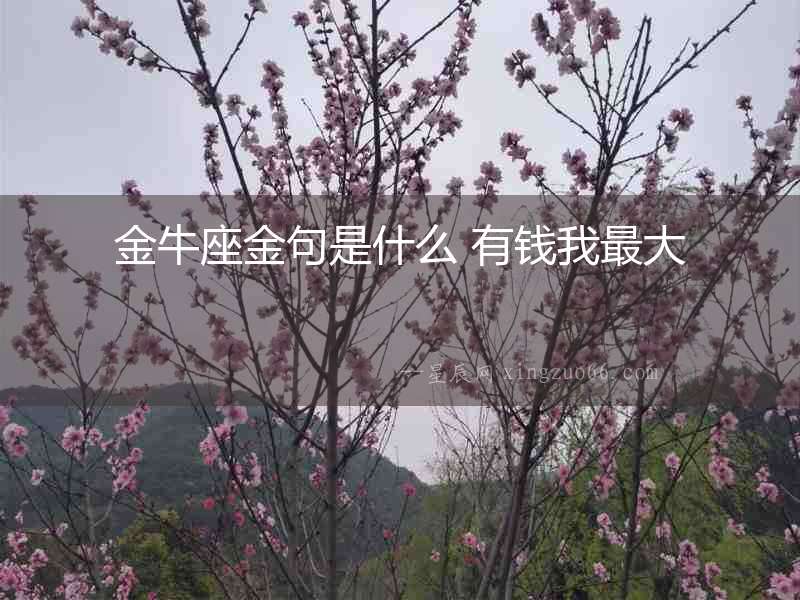 金牛座金句是什么 有錢(qián)我最大
