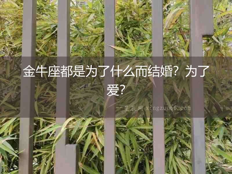 金牛座都是為了什么而結(jié)婚？為了愛？