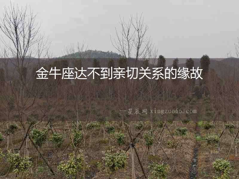 金牛座達不到親切關系的緣故