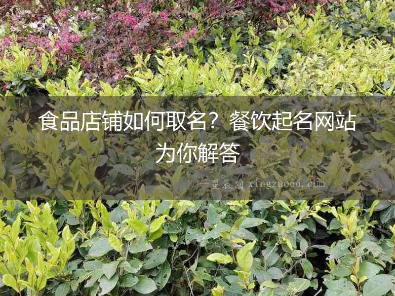 食品店鋪如何取名？餐飲起名網(wǎng)站為你解答