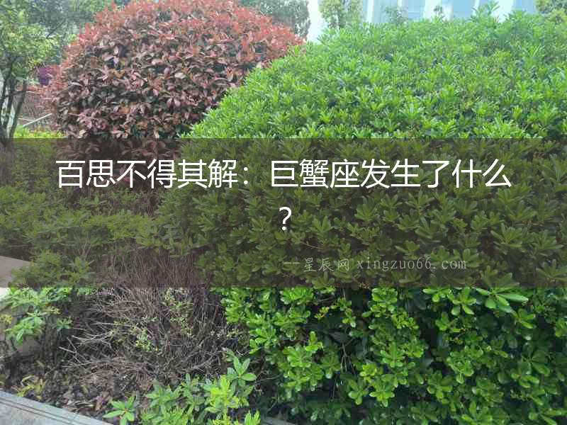 百思不得其解：巨蟹座發生了什么？