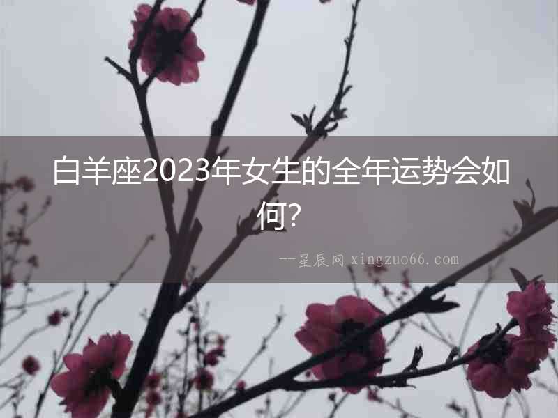 白羊座2023年女生的全年運勢會如何？