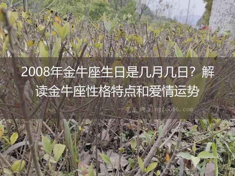 2008年金牛座生日是幾月幾日？解讀金牛座性格特點和愛情運勢
