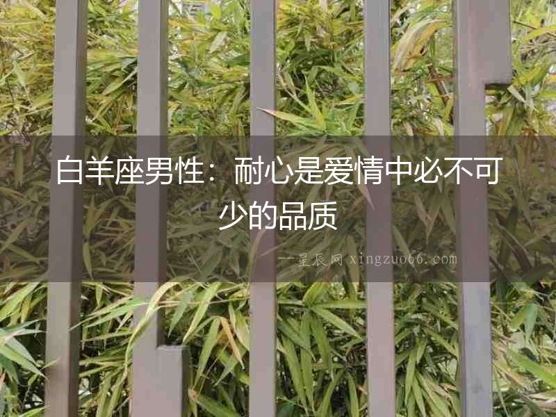 白羊座男性：耐心是愛情中必不可少的品質(zhì)