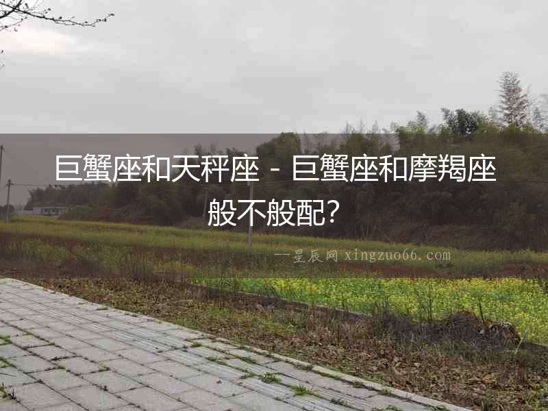 巨蟹座和天秤座 - 巨蟹座和摩羯座般不般配？