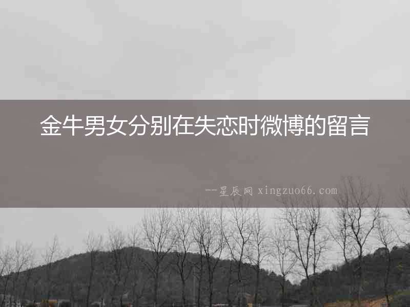 金牛男女分別在失戀時(shí)微博的留言